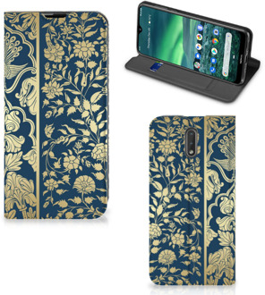 B2Ctelecom Nokia 2.3 Smart Cover Golden Flowers