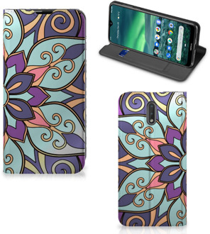 B2Ctelecom Nokia 2.3 Smart Cover Purple Flower