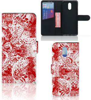 B2Ctelecom Nokia 2.3 Telefoonhoesje met Naam Angel Skull Red