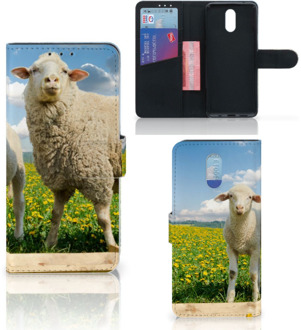 B2Ctelecom Nokia 2.3 Telefoonhoesje met Pasjes Schaap en Lammetje