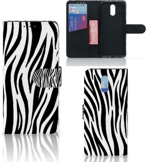 B2Ctelecom Nokia 2.3 Telefoonhoesje met Pasjes Zebra