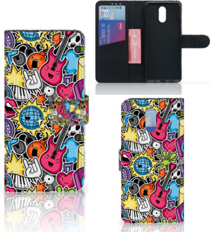 B2Ctelecom Nokia 2.3 Wallet Case met Pasjes Punk Rock