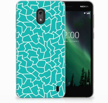 B2Ctelecom Nokia 2 TPU Hoesje Design Cracks Blue