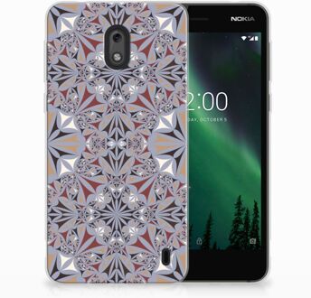 B2Ctelecom Nokia 2 TPU Hoesje Design Flower Tiles