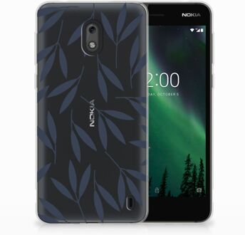 B2Ctelecom Nokia 2 TPU Hoesje Design Leaves Blue