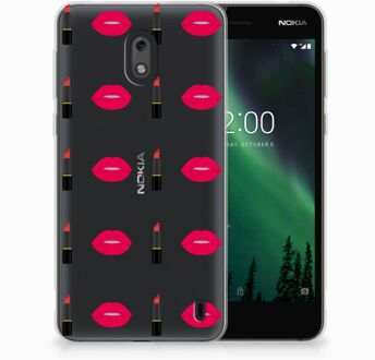 B2Ctelecom Nokia 2 TPU Hoesje Design Lipstick Kiss