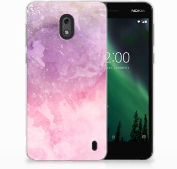 B2Ctelecom Nokia 2 TPU Hoesje Design Pink Purple Paint