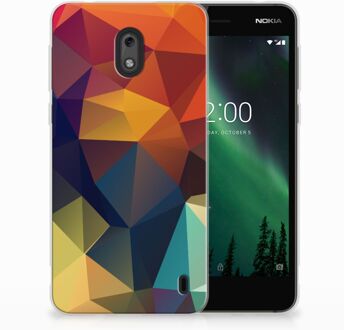 B2Ctelecom Nokia 2 TPU Hoesje Design Polygon Color