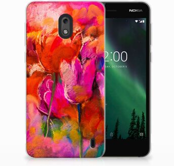 B2Ctelecom Nokia 2 TPU Hoesje Design Tulpen