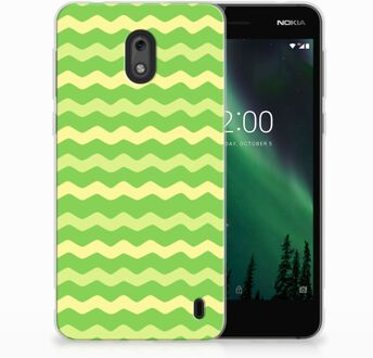 B2Ctelecom Nokia 2 TPU Hoesje Design Waves Green