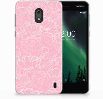 B2Ctelecom Nokia 2 TPU Hoesje Design White Flowers