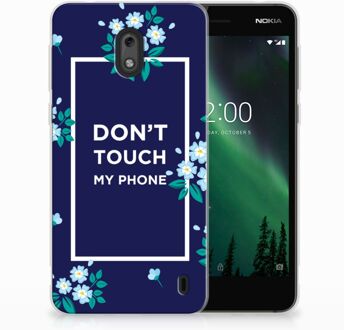 B2Ctelecom Nokia 2 TPU Hoesje Flowers Blue DTMP