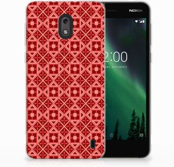 B2Ctelecom Nokia 2 Uniek TPU Hoesje Batik Red