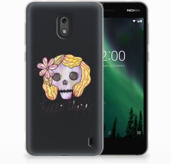 B2Ctelecom Nokia 2 Uniek TPU Hoesje Boho Skull