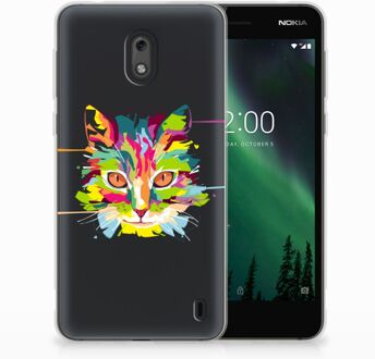 B2Ctelecom Nokia 2 Uniek TPU Hoesje Cat Color