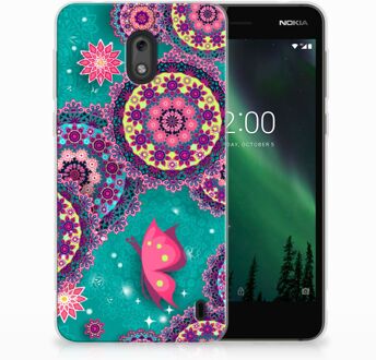 B2Ctelecom Nokia 2 Uniek TPU Hoesje Cirkels en Vlinders