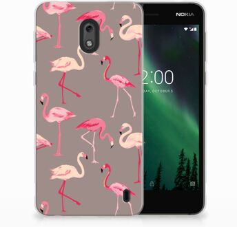 B2Ctelecom Nokia 2 Uniek TPU Hoesje Flamingo