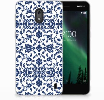 B2Ctelecom Nokia 2 Uniek TPU Hoesje Flower Blue