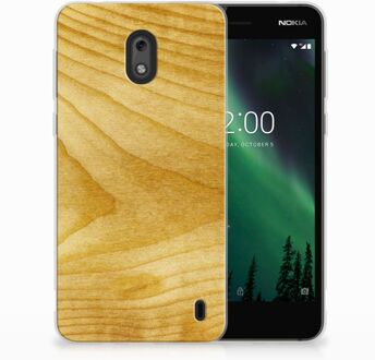 B2Ctelecom Nokia 2 Uniek TPU Hoesje Licht Hout