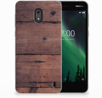 B2Ctelecom Nokia 2 Uniek TPU Hoesje Old Wood