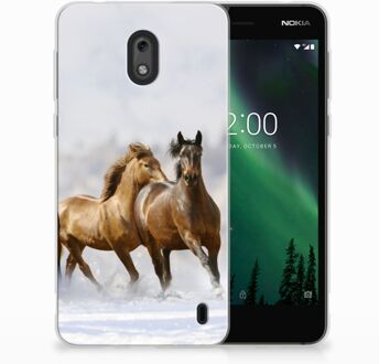 B2Ctelecom Nokia 2 Uniek TPU Hoesje Paarden