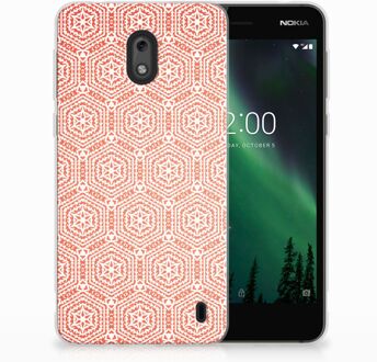 B2Ctelecom Nokia 2 Uniek TPU Hoesje Pattern Orange