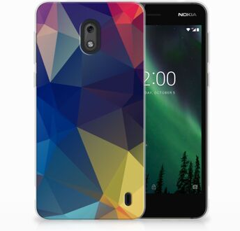 B2Ctelecom Nokia 2 Uniek TPU Hoesje Polygon Dark