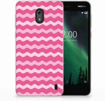 B2Ctelecom Nokia 2 Uniek TPU Hoesje Waves Pink