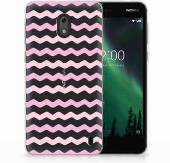 B2Ctelecom Nokia 2 Uniek TPU Hoesje Waves Roze