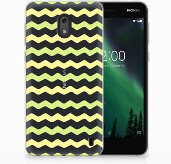 B2Ctelecom Nokia 2 Uniek TPU Hoesje Waves Yellow