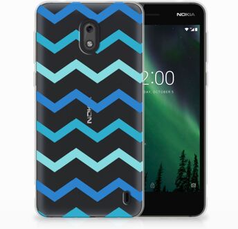 B2Ctelecom Nokia 2 Uniek TPU Hoesje Zigzag Blauw