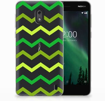 B2Ctelecom Nokia 2 Uniek TPU Hoesje Zigzag Groen