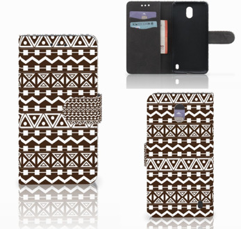 B2Ctelecom Nokia 2 Uniek Wallet Book Case Hoesje Aztec Brown