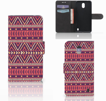 B2Ctelecom Nokia 2 Uniek Wallet Book Case Hoesje Aztec Purple