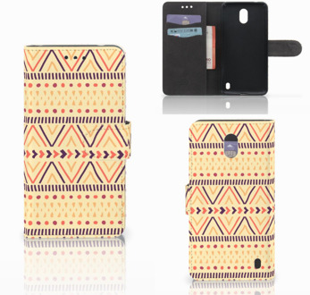 B2Ctelecom Nokia 2 Uniek Wallet Book Case Hoesje Aztec Yellow