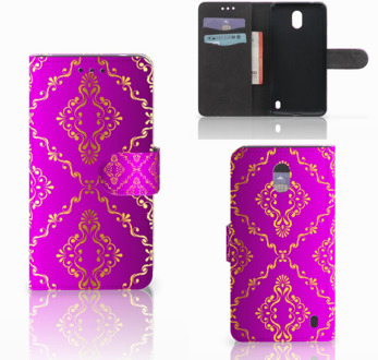 B2Ctelecom Nokia 2 Uniek Wallet Book Case Hoesje Barok Roze