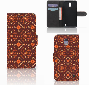 B2Ctelecom Nokia 2 Uniek Wallet Book Case Hoesje Batik Brown