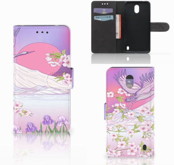 B2Ctelecom Nokia 2 Uniek Wallet Book Case Hoesje Bird Flying