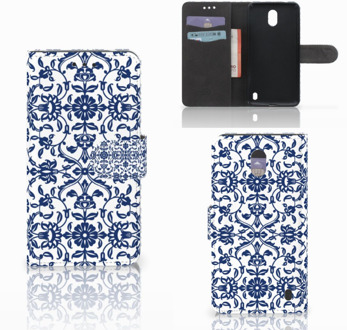 B2Ctelecom Nokia 2 Uniek Wallet Book Case Hoesje Flower Blue