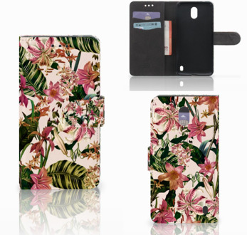 B2Ctelecom Nokia 2 Uniek Wallet Book Case Hoesje Flowers