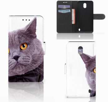 B2Ctelecom Nokia 2 Uniek Wallet Book Case Hoesje Kat