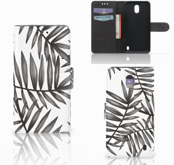 B2Ctelecom Nokia 2 Uniek Wallet Book Case Hoesje Leaves Grey