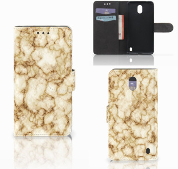 B2Ctelecom Nokia 2 Uniek Wallet Book Case Hoesje Marmer Goud