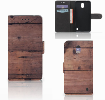 B2Ctelecom Nokia 2 Uniek Wallet Book Case Hoesje Old Wood