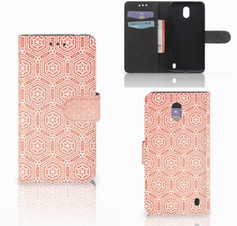 B2Ctelecom Nokia 2 Uniek Wallet Book Case Hoesje Pattern Orange