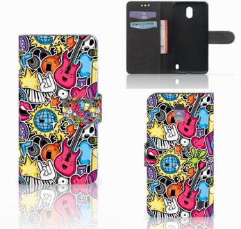 B2Ctelecom Nokia 2 Uniek Wallet Book Case Hoesje Punk Rock