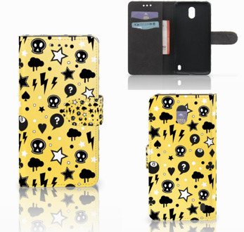 B2Ctelecom Nokia 2 Uniek Wallet Book Case Hoesje Punk Yellow