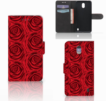 B2Ctelecom Nokia 2 Uniek Wallet Book Case Hoesje Red Roses