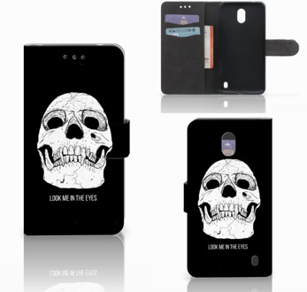 B2Ctelecom Nokia 2 Uniek Wallet Book Case Hoesje Skull Eyes