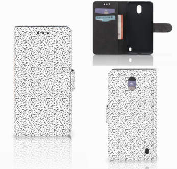 B2Ctelecom Nokia 2 Uniek Wallet Book Case Hoesje Stripes Dots